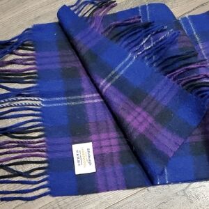 Edinburgh Lambswool Tartan Scarf - Blue and Purple